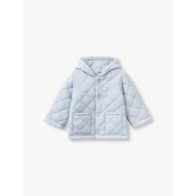 Benetton Babies'  Light Blue Powder Padded Logo-embroidered Hooded Shell Jacket 1-18 Months 1-3