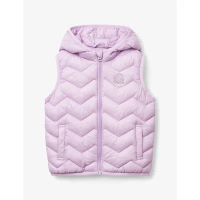 Benetton Kids' Lilac Hooded Quilted Shell Gilet 18 Month