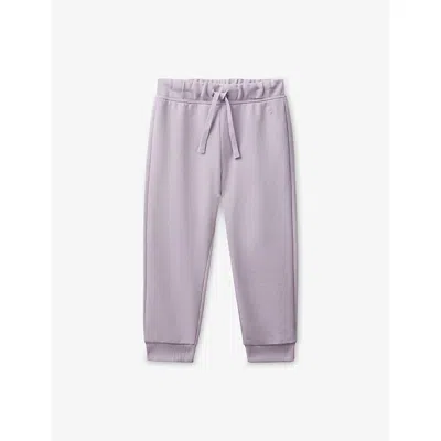 Benetton Kids' Lilac Straight-leg Drawstring-waistband Cotton Jogging Bottoms 18 Months - 5 Year In Purple