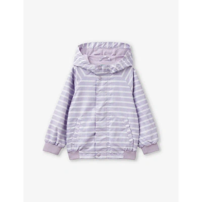 Benetton Babies'  Lilac Stripe Striped Hooded Shell Jacket 18 Months - 6 Years