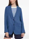 Benetton Linen Blazer In Blue