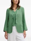 Benetton Linen Blazer In Green