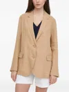 Benetton Linen Blazer In Neutral