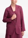 Benetton Linen Blazer In Purple