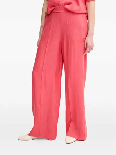 Benetton Linen Palazzo Pants In Pink