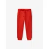 Benetton Kids' Logo-embroidered Elasticated-waist Cotton-blend Jogging Bottoms 6-14 In Red