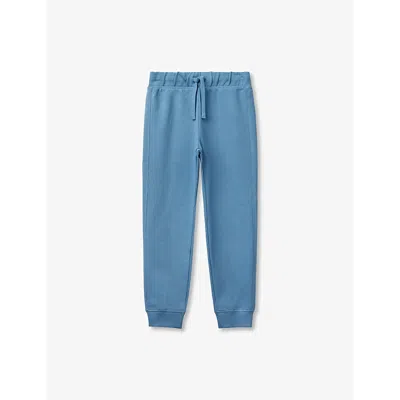 Benetton Kids' Sugar Paper Logo-embroidered Elasticated-waist Cotton-blend Jogging Bottoms 6-14