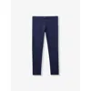 Benetton Logo-embroidered Full-length Stretch-cotton Leggings 6-14 Y In Night Blue