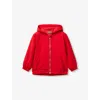 Benetton Logo-embroidered Hooded Woven Jacket 18 Months - 6 Year In Red