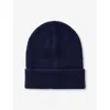 Benetton Kids' Logo-embroidered Wool-blend Hat Night Blu In Night Blue