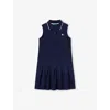 Benetton Kids' Logo-embroidery Sleeveless Cotton Polo Dress 6-14