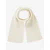 Benetton Kids' Cream Logo-patch Wool Blend Scarf In Neutral