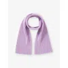 Benetton Lilac Logo-patch Wool Blend Scarf In Purple