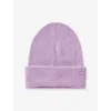Benetton Kids' Lilac Logo-plaque Wool Blend Beanie 8-14 In Pink