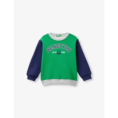 Benetton Kids' Logo-print Relaxed-fit Cotton Sweatshirt 18 Months-6 Years Multicolo In Multicolor