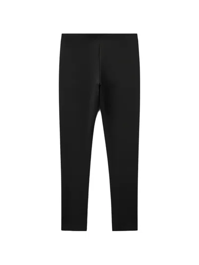 Benetton Logo-embroidered Leggings In Black