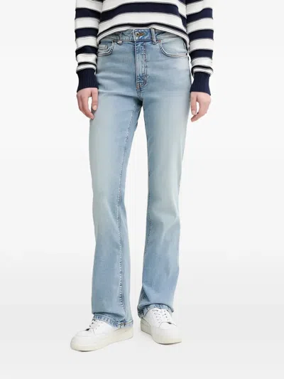 Benetton Logo-patch Denim Jeans In Blue