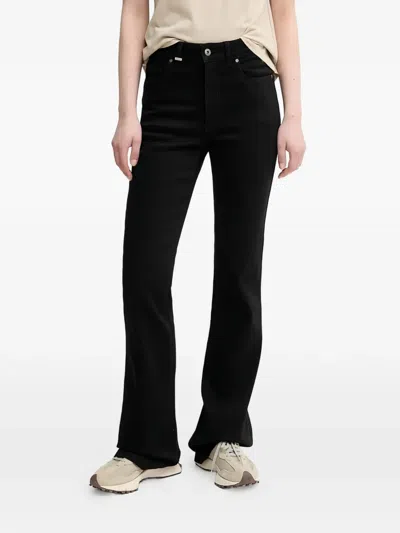 Benetton Logo-patch Flared Jeans In Black