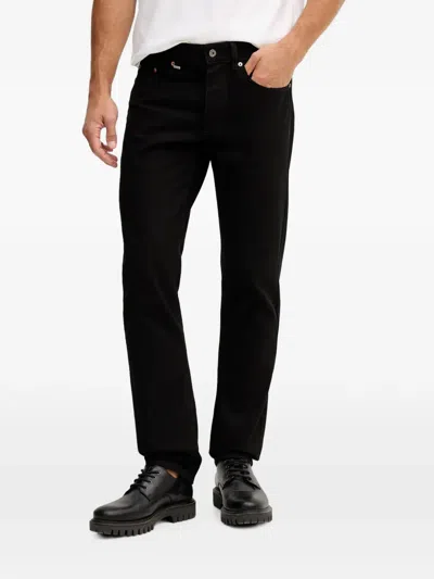 Benetton Logo-patch Jeans In Black