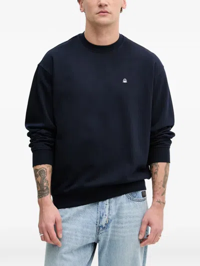Benetton Logo-patch Sweater In Blue
