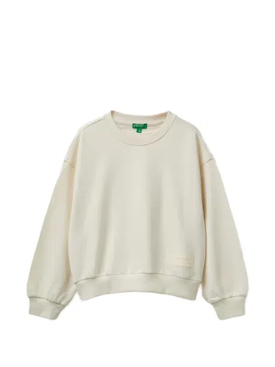Benetton Kids' Logo-patch Sweater In Neutrals