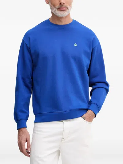 Benetton Logo-patch Sweatshirt In Blue