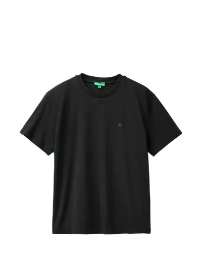 Benetton Logo-patch T-shirt In Black
