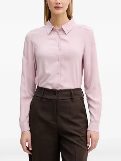 Benetton Long-sleeve Button-down Shirt In Pink