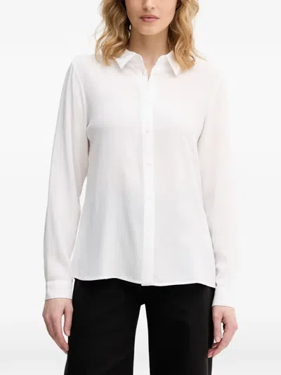 Benetton Long-sleeve Button-down Shirt In White