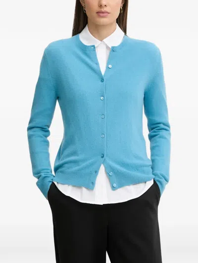 Benetton Long-sleeve Buttoned Cardigan In Blue