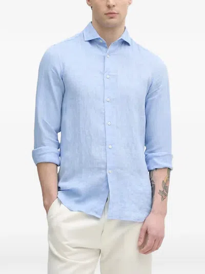 Benetton Long-sleeve Shirt In Blue