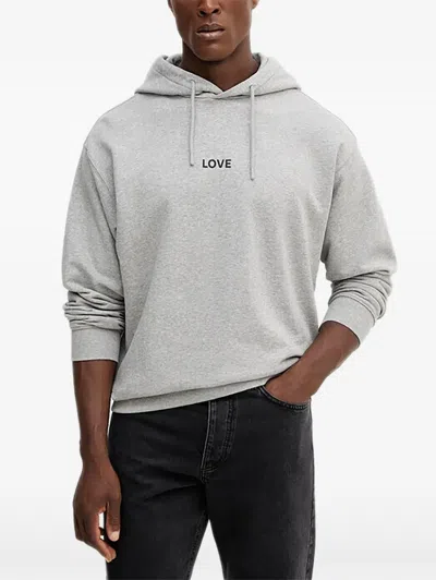 Benetton Love-print Hoodie In Multi