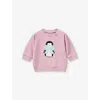Benetton Mauve Animal-embroidered Stretch-woven Sweatshirt 1-18 M In Mauve