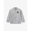 Benetton Medium Melange Grey Logo-print Zip-up Cotton-jersey Sweatshirt 18 Month In Medium Melange Grey