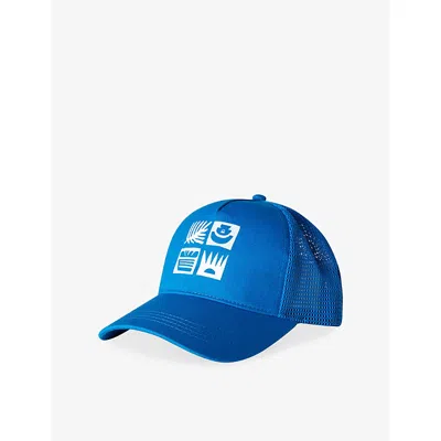 Benetton Mens Bluette Printed Cotton Mesh Baseball Cap 6-14