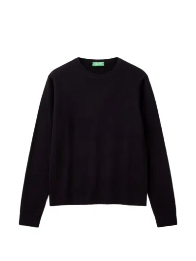Benetton Merino Sweater In Black