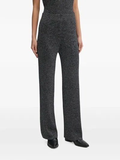 Benetton Metallic Trousers In Black