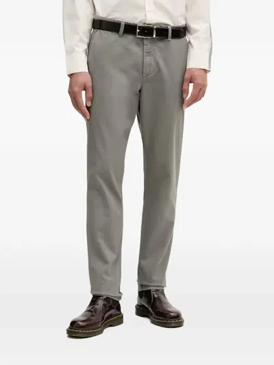 Benetton Micro-patterned Trousers In Gray