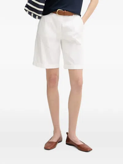 Benetton Mid-length Pleated Shorts In White