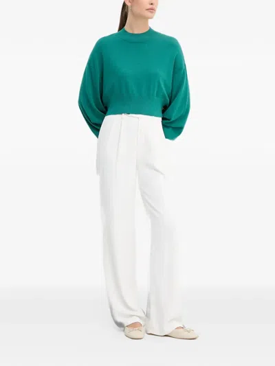 Benetton Mock-neck Sweater In Green