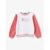 Benetton Multicolor Contrast Glitter-graphic Print Cotton Sweatshirt 18 Month In Multicolor