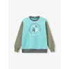 Benetton Multicolor Contrast Graphic Logo-print Cotton Sweatshirt 6-14 In Multicolor