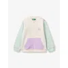 Benetton Multicolor Glittered Logo-print Kangaroo-pocket Cotton Sweatshirt 18 Month In Multicolor