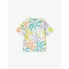 Benetton Multicolor Palm-print Cotton-jersey T-shirt 6-14 In Multi