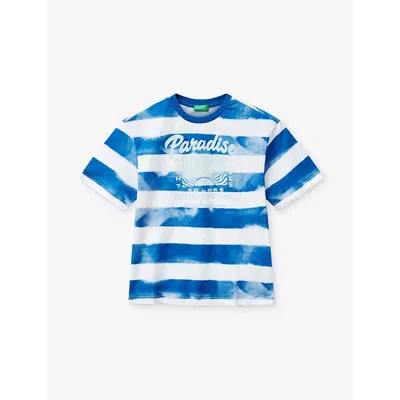 Benetton Kids' Striped Cotton-jersey T-shirt 6 In Multi