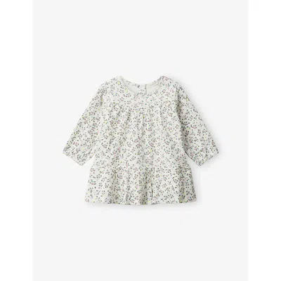 Benetton Kids' Multicolored Floral-print Cotton-blend Dre