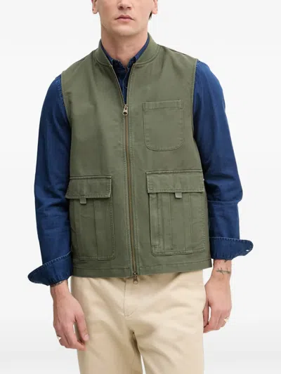 Benetton Multi-pocket Gilet In Green