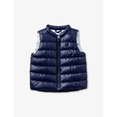 Benetton Babies'  Navy Blue Brand-embroidered Quilted Shell Gilet 1-18 Months