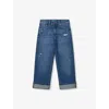 Benetton Folded-hem Straight-leg Denim Jeans 6-14 Years Night Blu In Night Blue