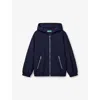 Benetton Night Blue Logo-embroidered Hooded Woven Jacket 6-14 In Night Blue